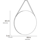 Espejo de Pared Persa Plateado 60x60cm Redondo sin Marco - Espejos Decorativos | Bylmo