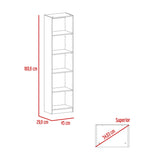 Estantería Home Macadamia 45x181cm con Cinco Compartimientos - Bibliotecas y Estanterías | Bylmo