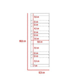 Estantería Home Blanco 62.8x180.6cm con Cinco Compartimientos