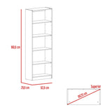 Estantería Home Macadamia 63x181cm con Cinco Compartimientos - Bibliotecas y Estanterías | Bylmo