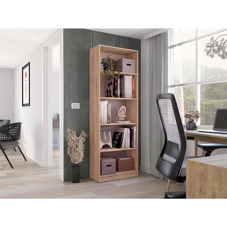 Estantería Home Macadamia 63x181cm con Cinco Compartimientos - Bibliotecas y Estanterías | Bylmo
