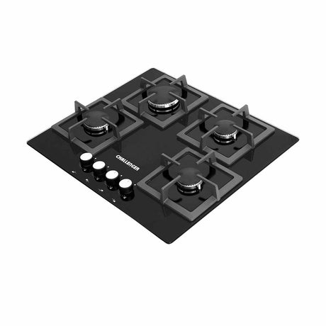 Estufa de Empotrar Challenger Negro 60x52cm de Cuatro Quemadores