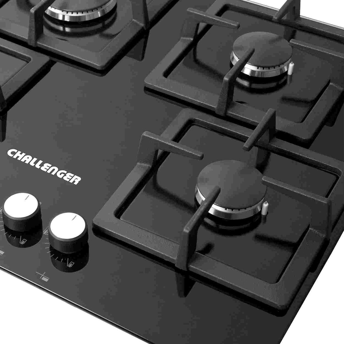 Estufa de Empotrar Challenger Negro 60x52cm de Cuatro Quemadores