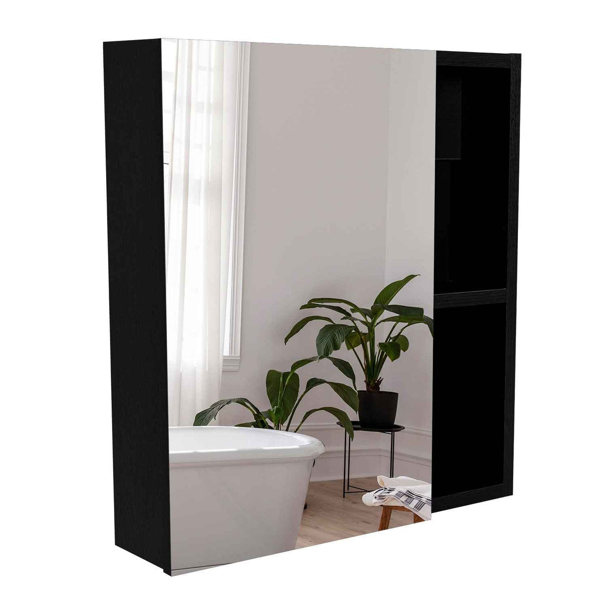 Gabinete de Baño Labelle Wengue 45x49.7cm Cuadrado con Espejo y con Tres Entrepaños - Gabinetes de Baño | Bylmo