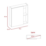 Gabinete de Baño Manchester Blanco 45x49.7cm Cuadrado con Espejo y con Tres Entrepaños - Gabinetes | Bylmo