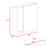 Gabinete de Baño Sines Blanco 60x60cm Cuadrado con Espejo y con Dos Entrepaños - Gabinetes | Bylmo