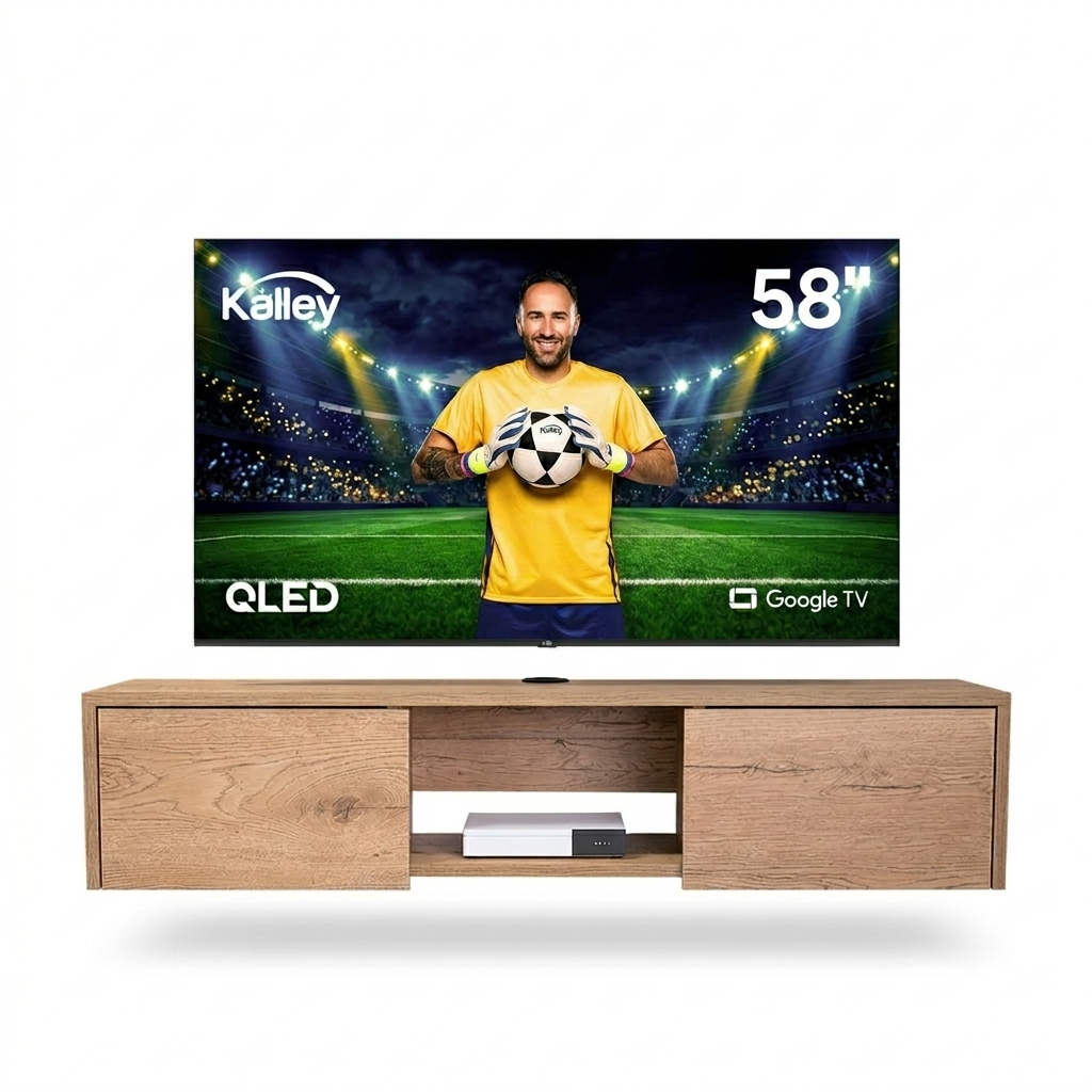 Combo Repisa para TV Glen y Televisor Kalley Google TV 58"