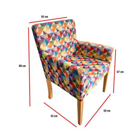 Combo Poltrona, Banqueta y Mesa Multicolor 59x88cm De 3 Puestos con Apoya Brazos - Combo | Bylmo