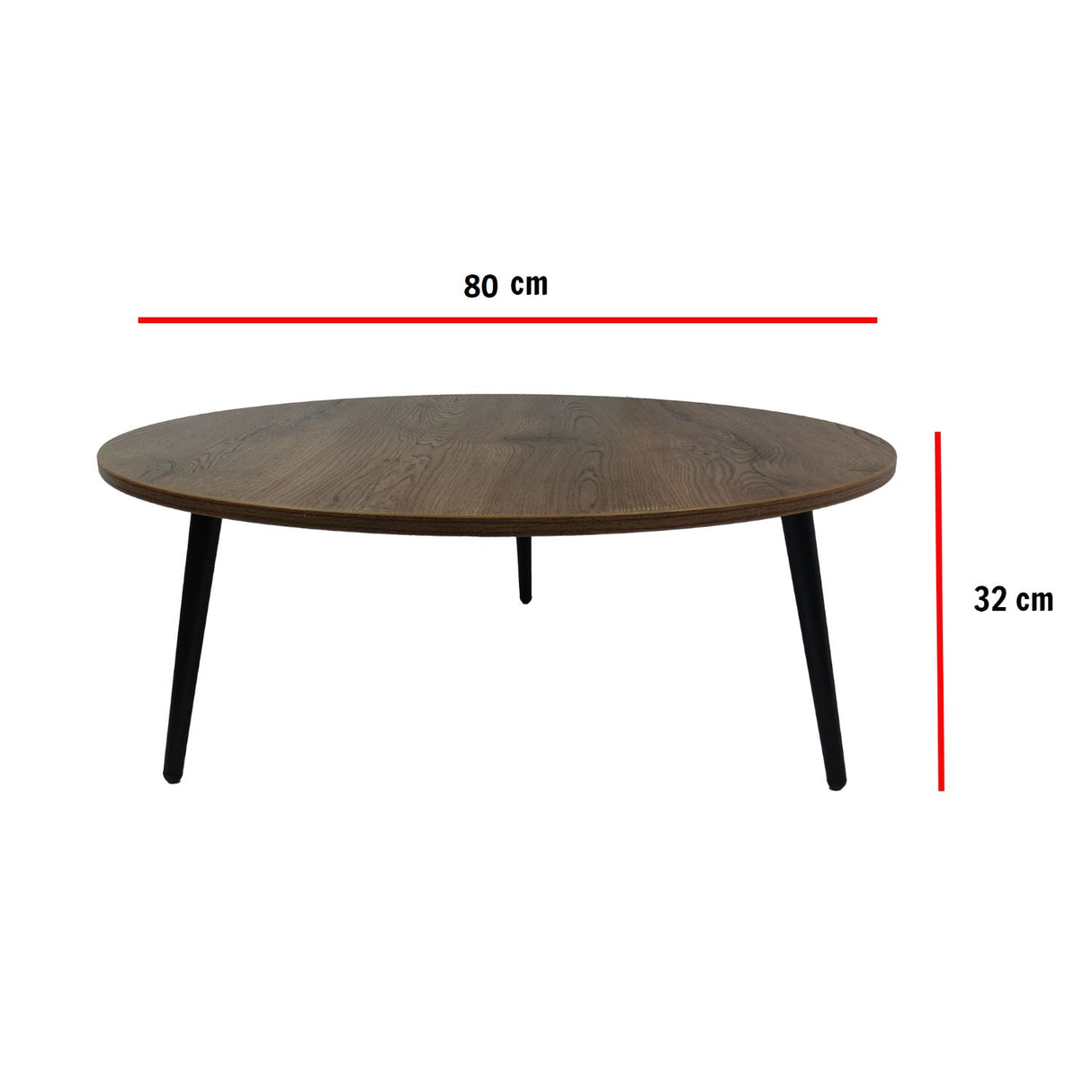 Mesa de Centro Tik Bellota 90 cm Redonda con Patas Metálicas - Mesas de Centro | Bylmo