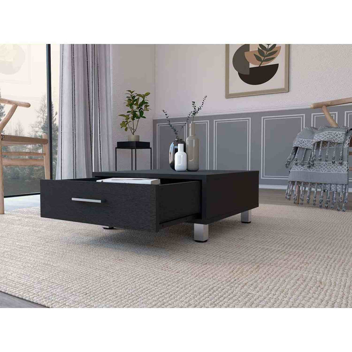 Mesa de Centro Beijing Wengue 60x26.3cm Rectangular con Patas y con Compartimientos - Mesas | Bylmo