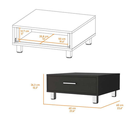 Mesa de Centro Beijing Wengue 60x26.3cm Rectangular con Patas y con Compartimientos - Mesas | Bylmo