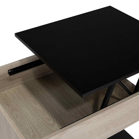 Mesa de Centro Ceniza 55x39cm Rectangular Transformable Con Ruedas - Mesas | Bylmo