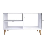 Rack de TV King Blanco 110x55cm Para TV Hasta 50 Pulgadas sin Cajones y con Patas - Muebles para TV | Bylmo