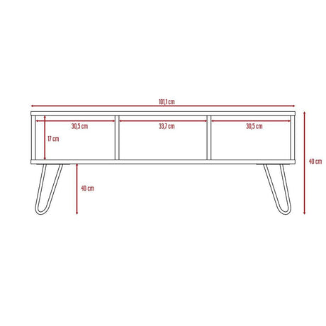 Mesa de Centro Vassel Habano 101.1x40cm Rectangular Con Patas - Mesas | Bylmo