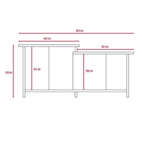 Mesa de Centro Wema Wengue 80x45.1cm Rectangular y con Compartimientos - Mesas | Bylmo