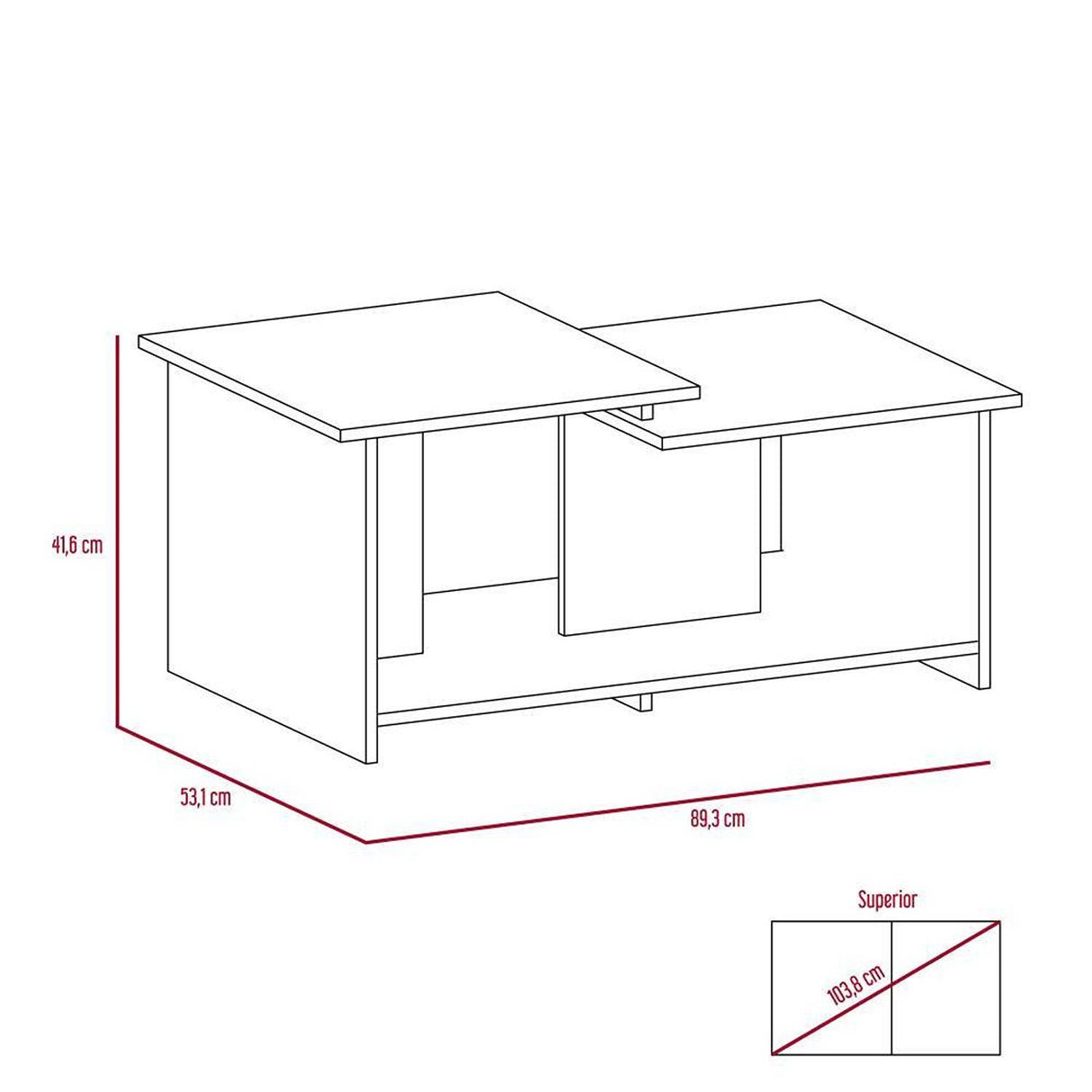 Mesa de Centro Wema Wengue 80x45.1cm Rectangular y con Compartimientos - Mesas | Bylmo