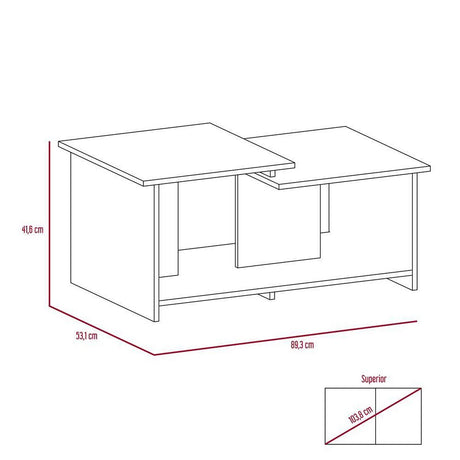 Mesa de Centro Wema Wengue 80x45.1cm Rectangular y con Compartimientos - Mesas | Bylmo