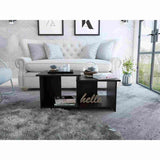 Mesa de Centro Wema Wengue 89.3x41.6cm Rectangular y con Compartimientos