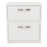 Mesa de Noche Argento Blanco 40x46.5cm con Dos Cajones - Mesas de Noche | Bylmo