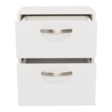 Mesa de Noche Argento Blanco 40x46.5cm con Dos Cajones - Mesas de Noche | Bylmo