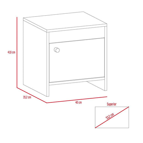 Mesa de Noche Colore Coñac 40x41.6cm con Una Puerta - Mesas de Noche | Bylmo