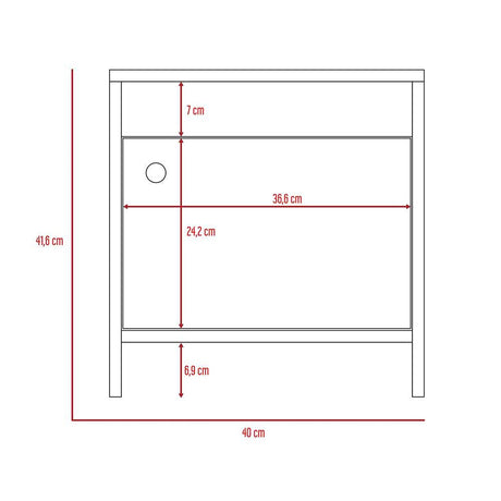 Mesa de Noche Colore Coñac 40x41.6cm con Una Puerta - Mesas de Noche | Bylmo