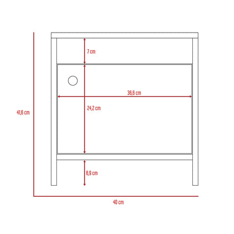 Mesa de Noche Colore Rovere 40x41.6cm con Una Puerta - Mesas de Noche | Bylmo