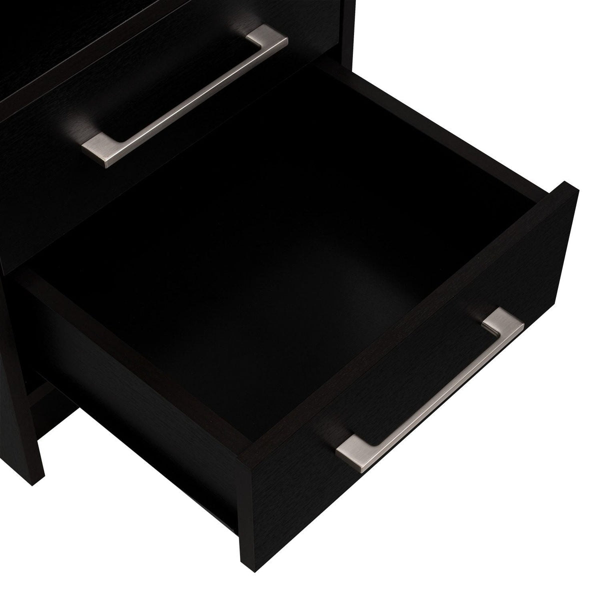 Mesa de Noche Eter Wengue 40x50.7cm con Dos Cajones y con Un Compartimiento