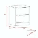 Mesa de Noche Kaia Miel y Blanco 48x41cm con Dos Cajones - Mesas de Noche | Bylmo