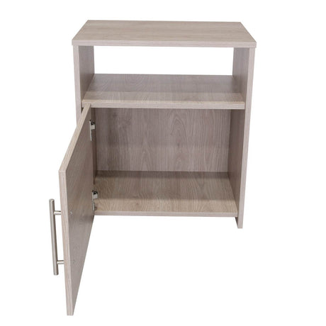 Mesa de Noche Nordico Ceniza 50.5x58cm con Un Compartimiento y con Una Puerta - Mesas de Noche | Bylmo