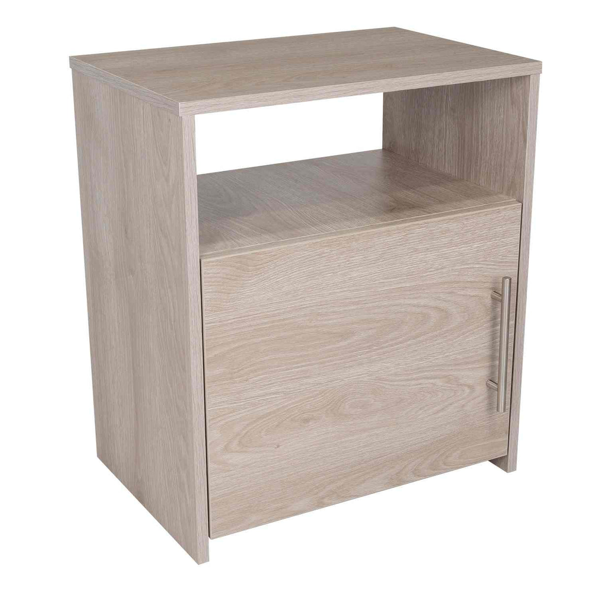 Mesa de Noche Nordico Ceniza 50.5x58cm con Un Compartimiento y con Una Puerta - Mesas de Noche | Bylmo