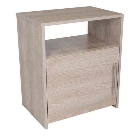 Mesa de Noche Nordico Ceniza 50.5x58cm con Un Compartimiento y con Una Puerta - Mesas de Noche | Bylmo