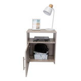Mesa de Noche Nordico Ceniza 50.5x58cm con Un Compartimiento y con Una Puerta - Mesas de Noche | Bylmo