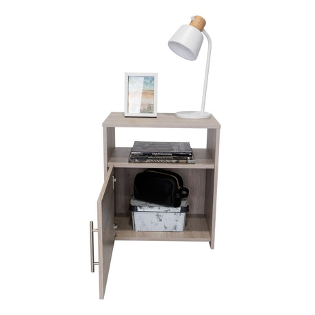 Mesa de Noche Nordico Ceniza 50.5x58cm con Un Compartimiento y con Una Puerta - Mesas de Noche | Bylmo