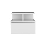 Mesa de Noche Flotante Blanco 36x30cm con Un Cajón y con Un Compartimiento - Mesas de Noche | Bylmo