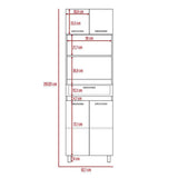 Mueble Microondas Luna Blanco y Bellota 62.1x201.5cm con Un Cajón y con Cuatro Puertas - Muebles Organizadores | Bylmo