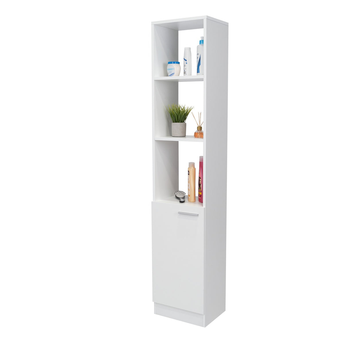 Optimizador de Baño Bath Blanco 33x162.2cm sin Cajones y con Dos Entrepaños - Gabinetes | Bylmo