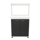 Mueble Microondas Italia Blanco y Wengue 63.1x113.5cm sin Cajones y con Dos Puertas - Muebles Organizadores | Bylmo