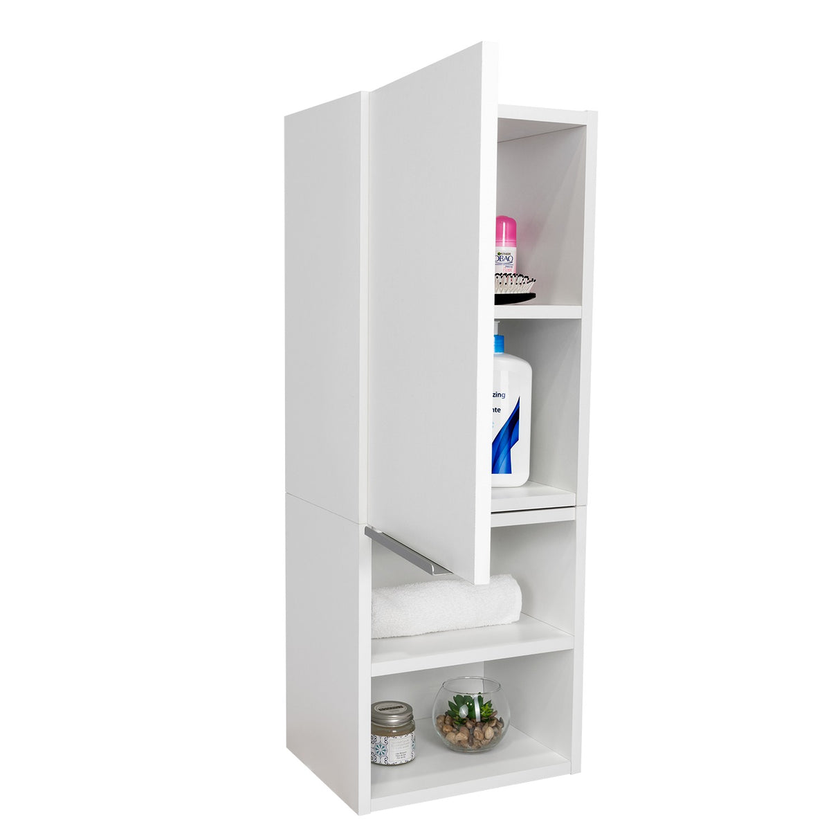 Gabinete de Baño Jules Blanco 30x80cm Rectangular sin Espejo y con Dos Entrepaños - Gabinetes | Bylmo