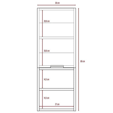 Gabinete de Baño Jules Blanco 30x80cm Rectangular sin Espejo y con Dos Entrepaños - Gabinetes | Bylmo