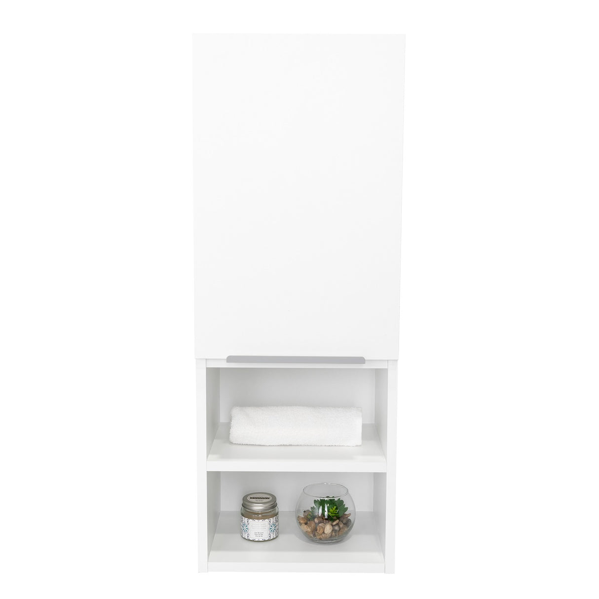 Gabinete de Baño Jules Blanco 30x80cm Rectangular sin Espejo y con Dos Entrepaños - Gabinetes | Bylmo