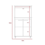 Mueble Microondas Mancheter Blanco 63.1x113.5cm con Dos Puertas y con Rodachines - Muebles Organizadores | Bylmo