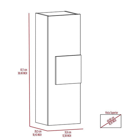 Gabinete de Baño Vanguard Blanco y Duna 31.9x97.7cm Rectangular con Dos Entrepaños - Gabinetes | Bylmo