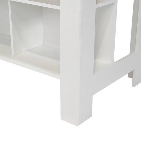 Mueble Auxiliar de Cocina Cala Blanco y Duna 103x90cm con Dos Entrepaños y con Tres Comportamientos - Muebles Organizadores | Bylmo