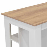 Mueble Auxiliar de Cocina Cala Blanco y Duna 103x90cm con Dos Entrepaños y con Tres Comportamientos - Muebles Organizadores | Bylmo