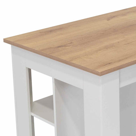 Mueble Auxiliar de Cocina Cala Blanco y Duna 103x90cm con Dos Entrepaños y con Tres Comportamientos - Muebles Organizadores | Bylmo
