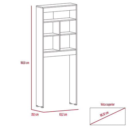 Optimizador de Baño Duo Blanco 63x160cm sin Cajones y con Tres Entrepaños - Gabinetes | Bylmo