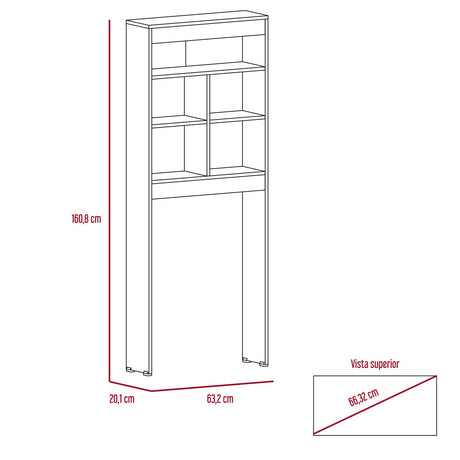 Optimizador de Baño Duo Blanco 63x160cm sin Cajones y con Tres Entrepaños