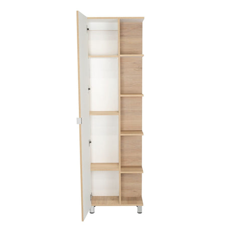 Optimizador de Baño Bath Rovere y Blanco 51.2x178.1cm sin Cajones y con Cuatro Entrepaños