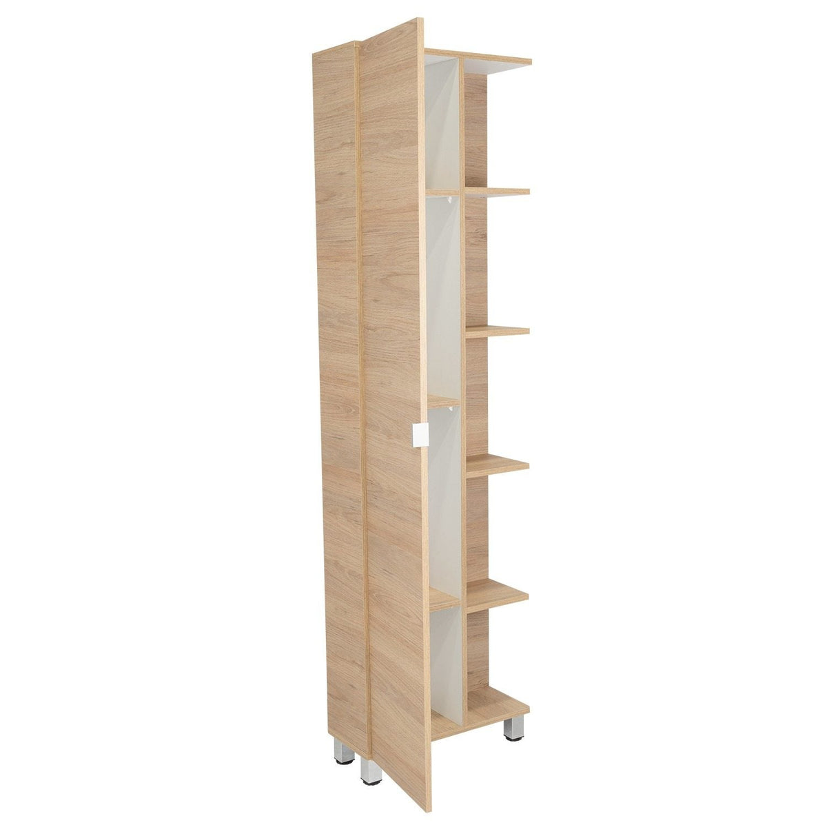 Optimizador de Baño Bath Rovere y Blanco 51.2x178.1cm sin Cajones y con Cuatro Entrepaños